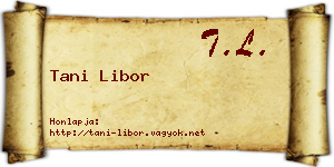 Tani Libor névjegykártya